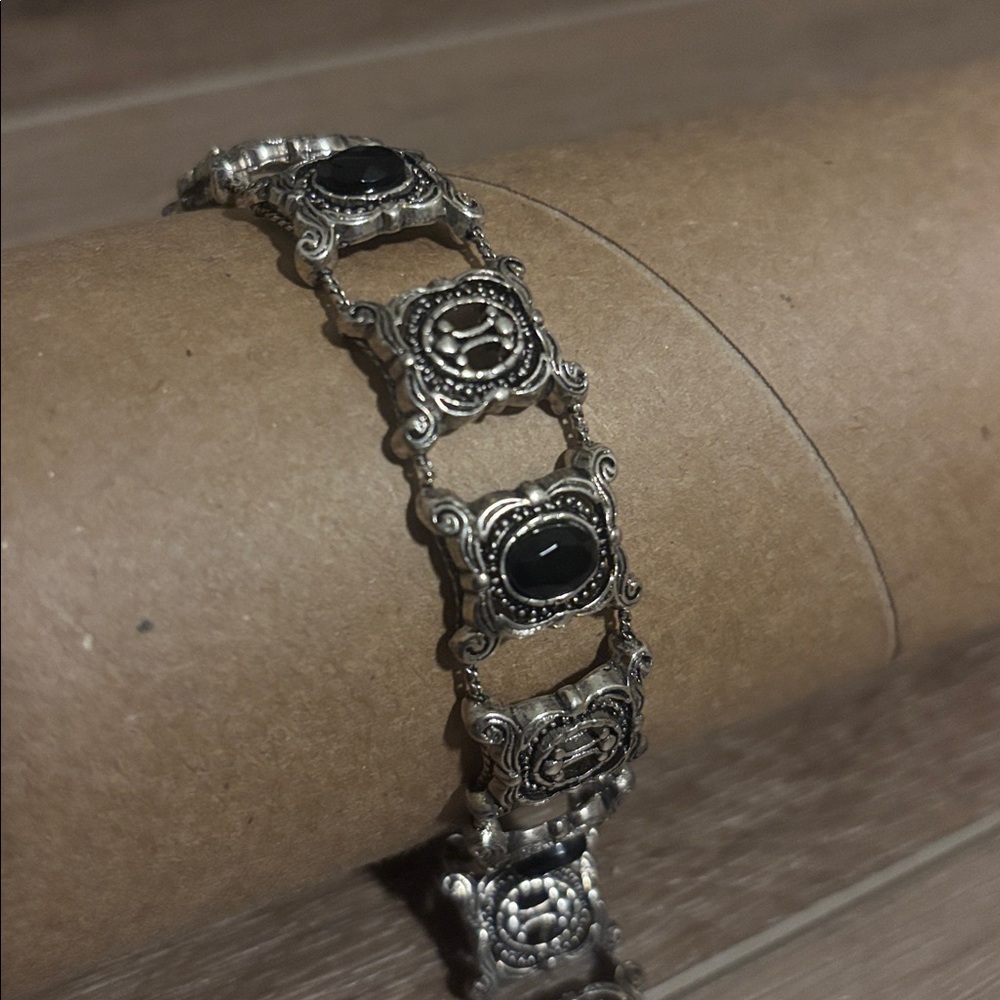 Elegant Silver and Black Bracelet - Premier Designs